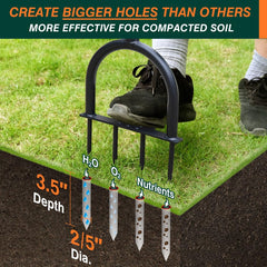 Colwelt aerator primer plano de picos largos que penetran profundo