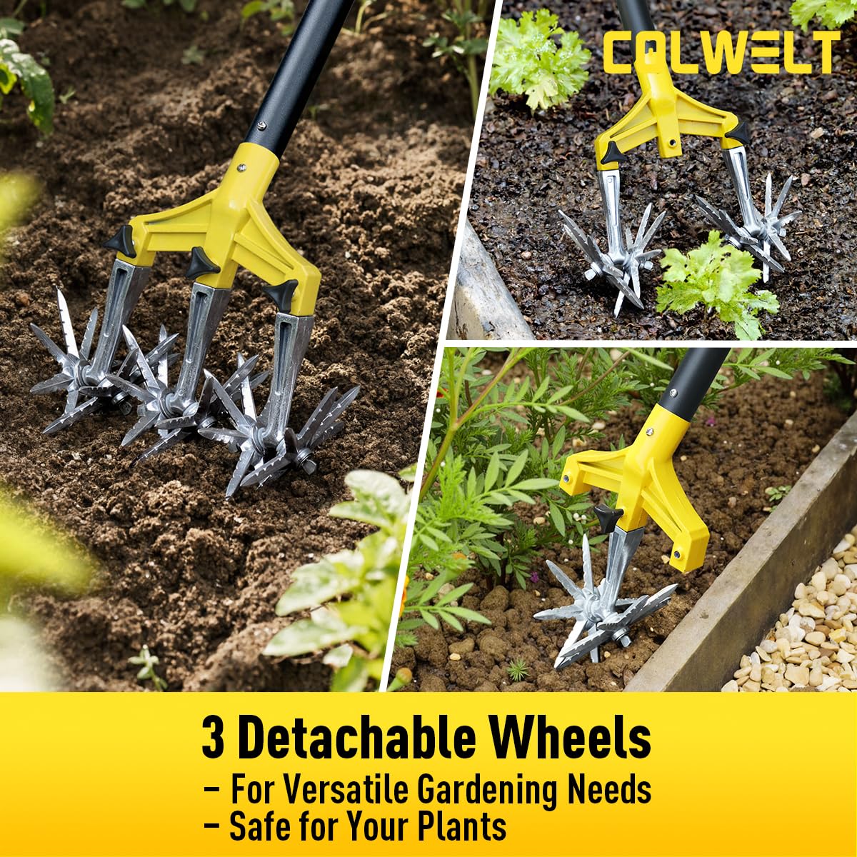 Colwelt cultivador en uso en un bancal preparando semilleros con facilidad