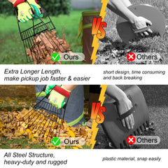 Colwelt en uso con guantes recogiendo hojas, protege las manos