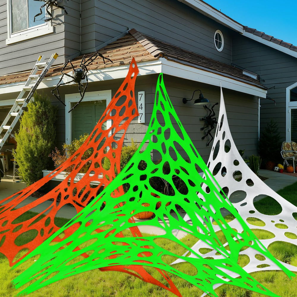 ComfyKit telaraña fijada a valla para decoración exterior segura