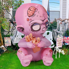 COMIN inflable zombie con LEDs activados para impacto nocturno llamativo