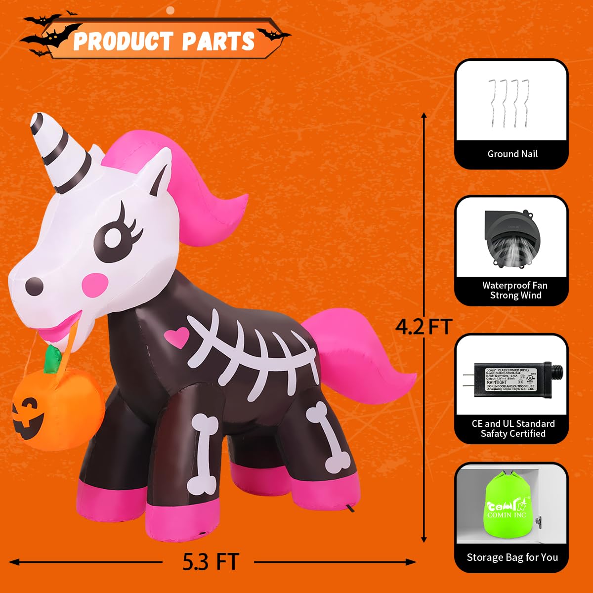 COMIN unicornio accesorios incluidos ventilador y anclajes listos para montaje