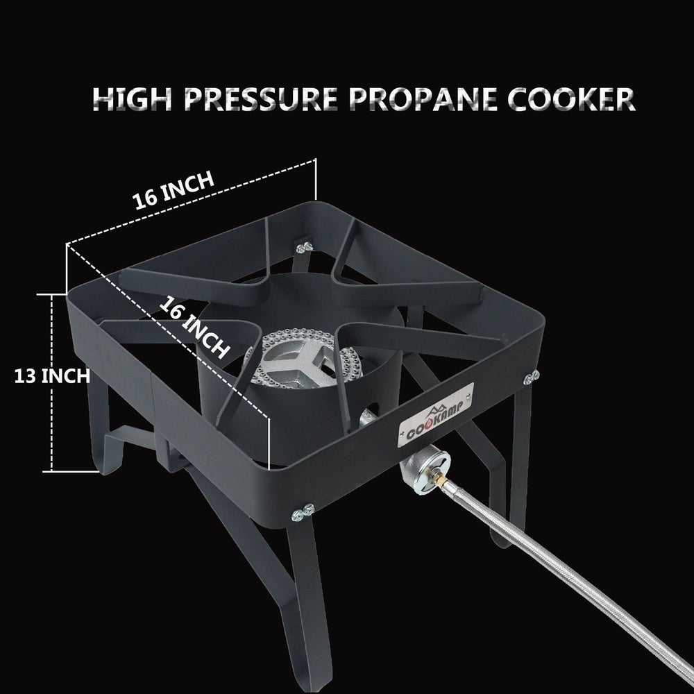 COOKAMP manguera trenzada y regulador 0–20 PSI para control seguro