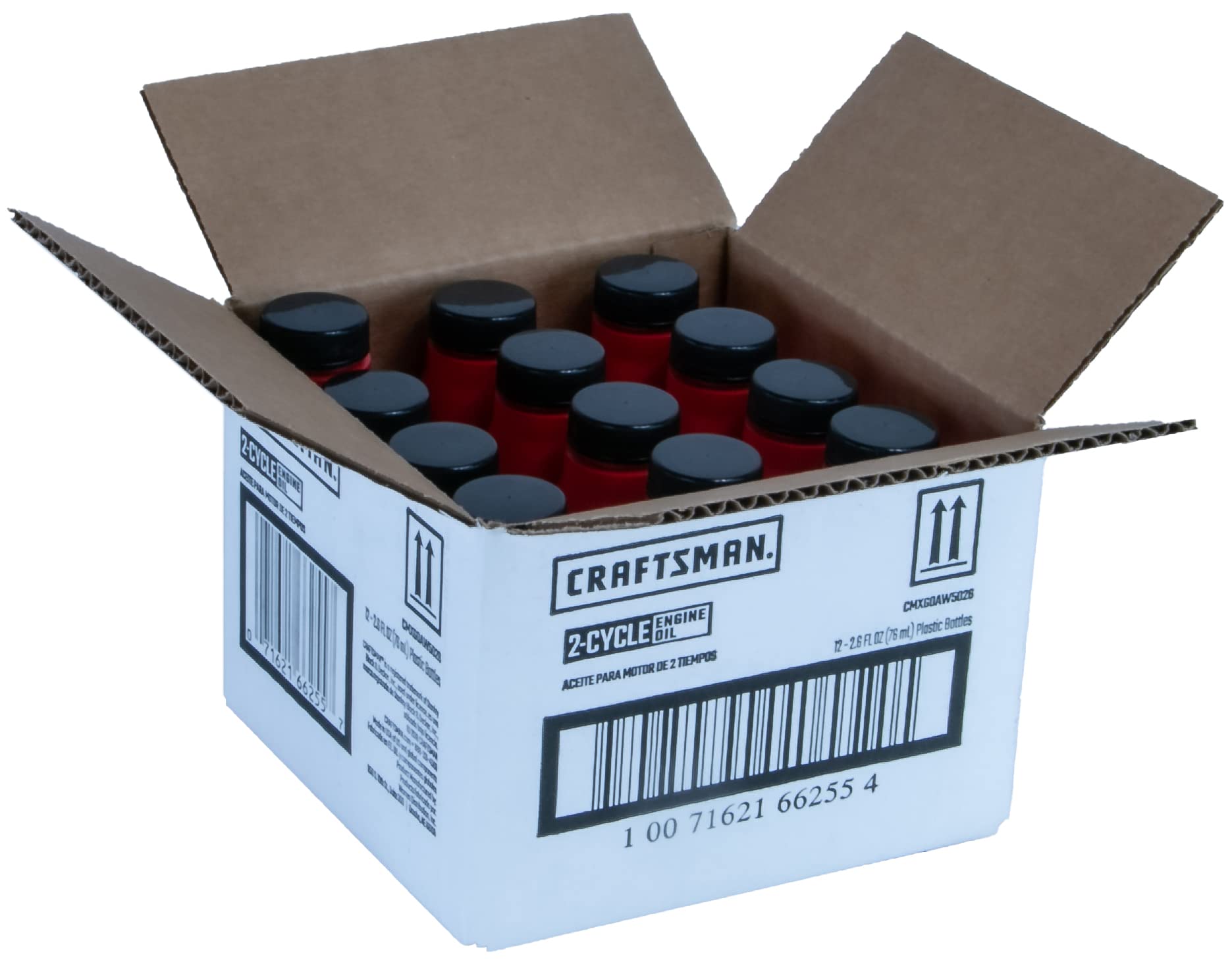 Craftsman detalle de aceite vertiéndose, lubricación segura para motores 2T