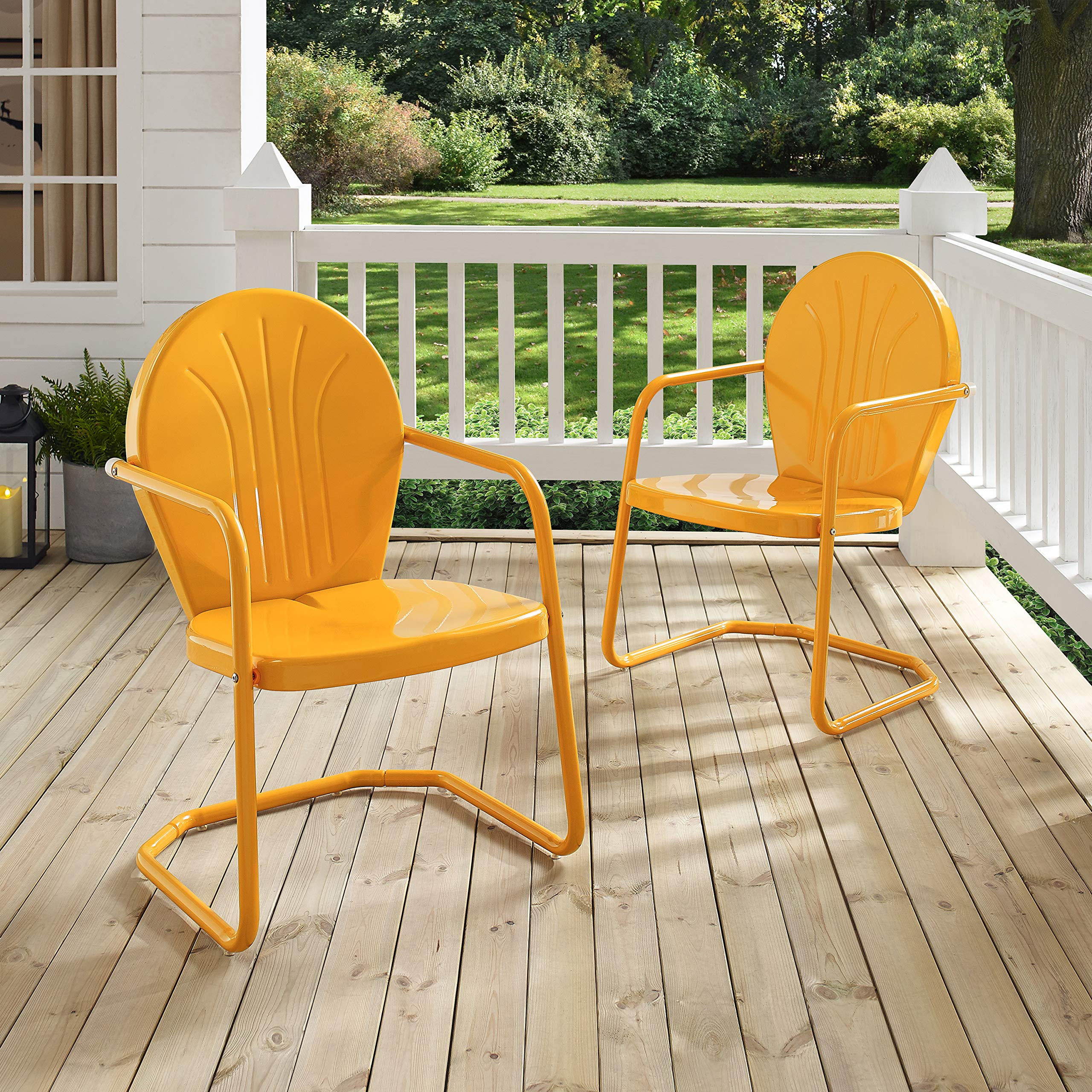 Crosley Furniture silla en color tangerina brillante que añade un acento vibrante