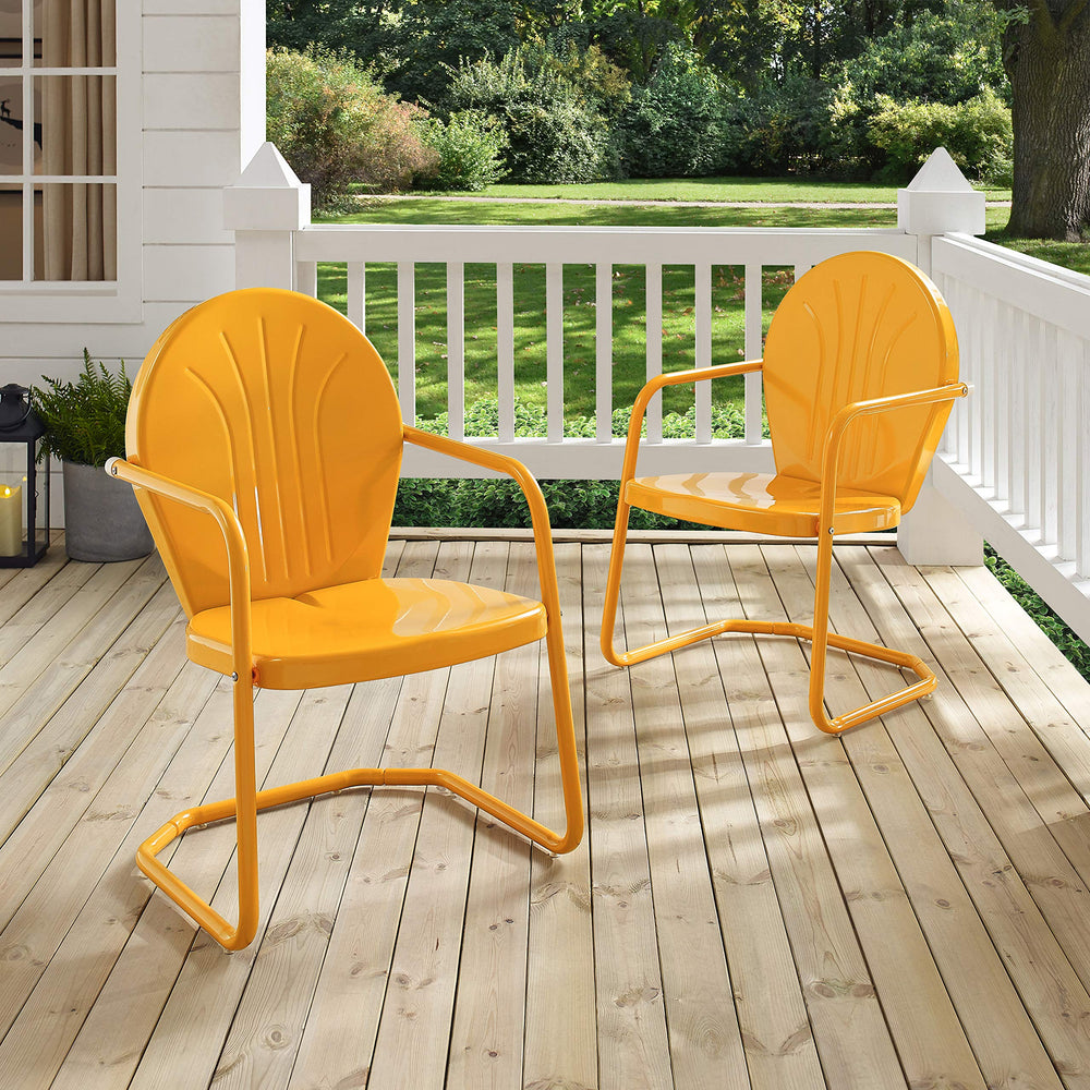 Crosley Furniture silla en color tangerina brillante que añade un acento vibrante