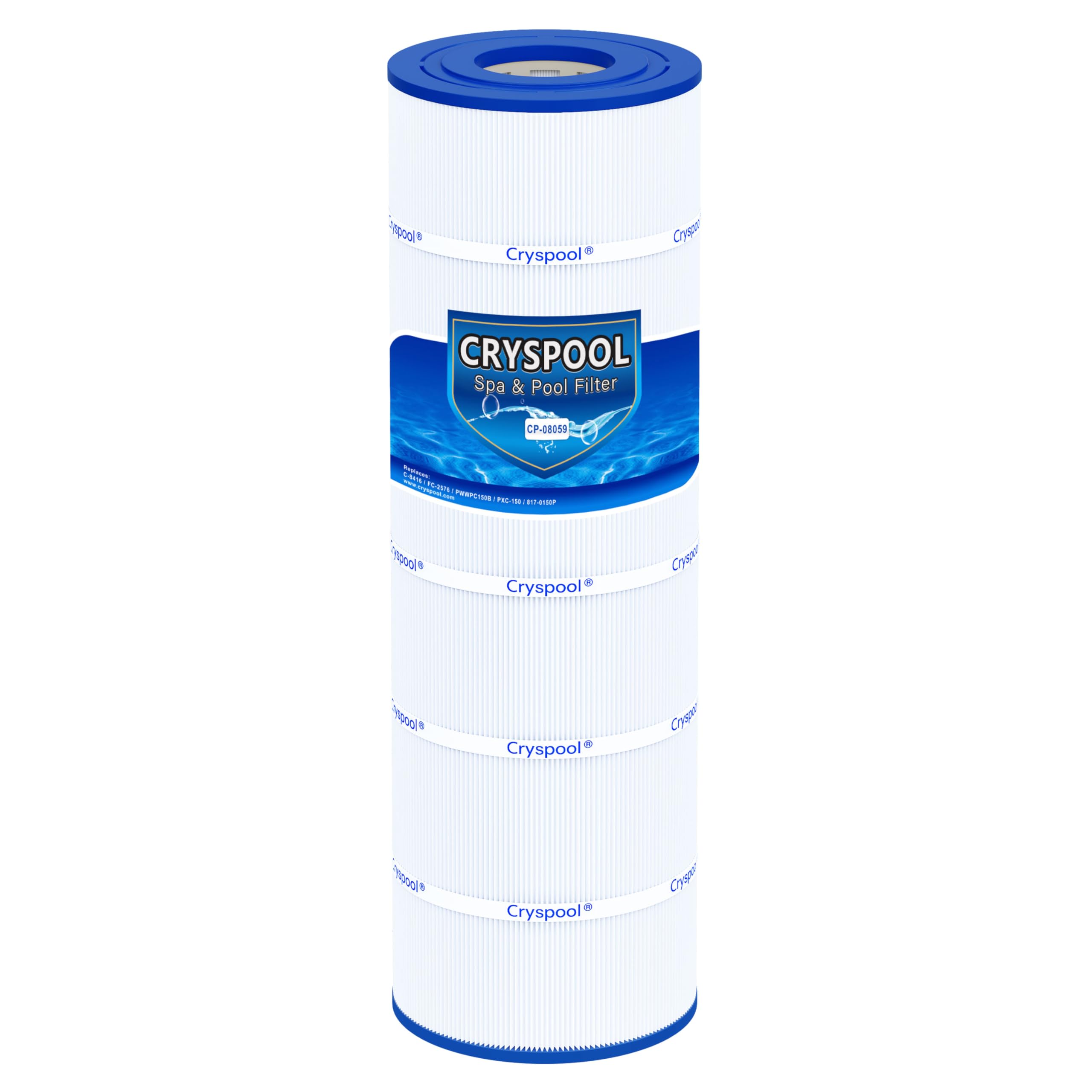 Cryspool cartucho frontal mostrando forma y tamaño, mejora captura de suciedad
