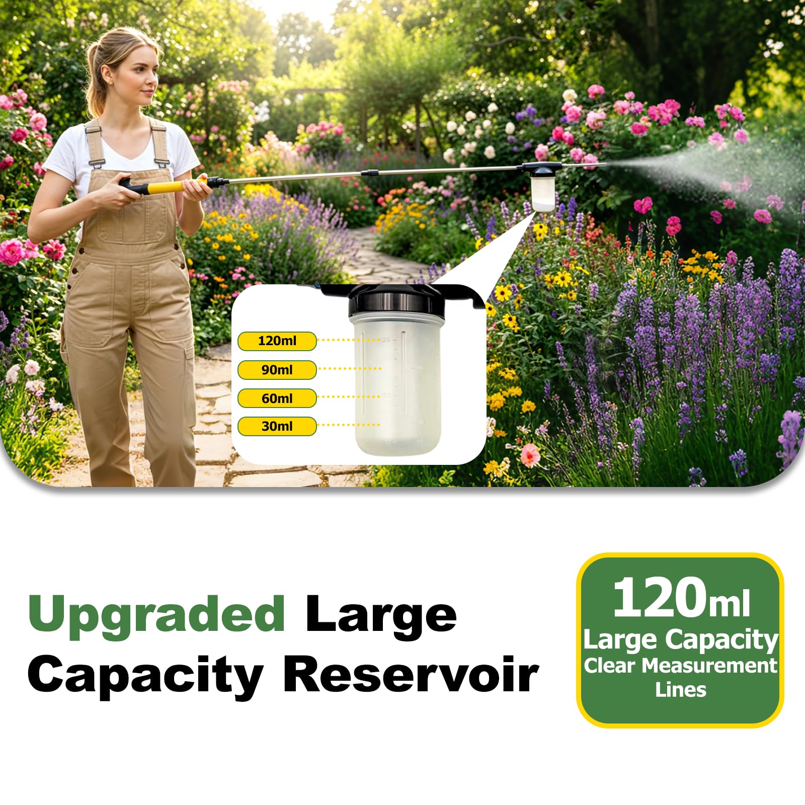 CSONFIT duster aplicando tierra de diatomeas en jardín fácilmente