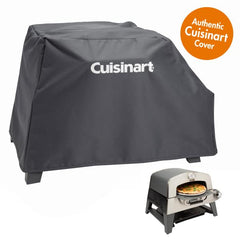 Cuisinart funda colocada sobre Pizza Oven Plus en uso, evita suciedad