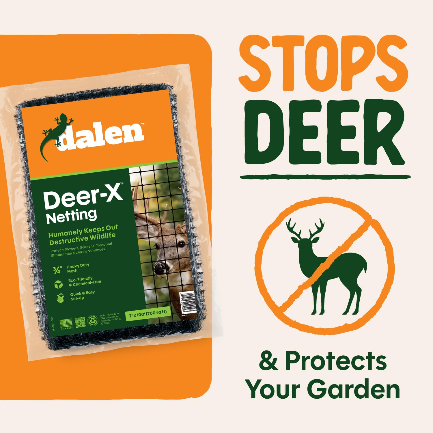 Dalen Deer-X instalada alrededor de huerto protegiendo las plantas