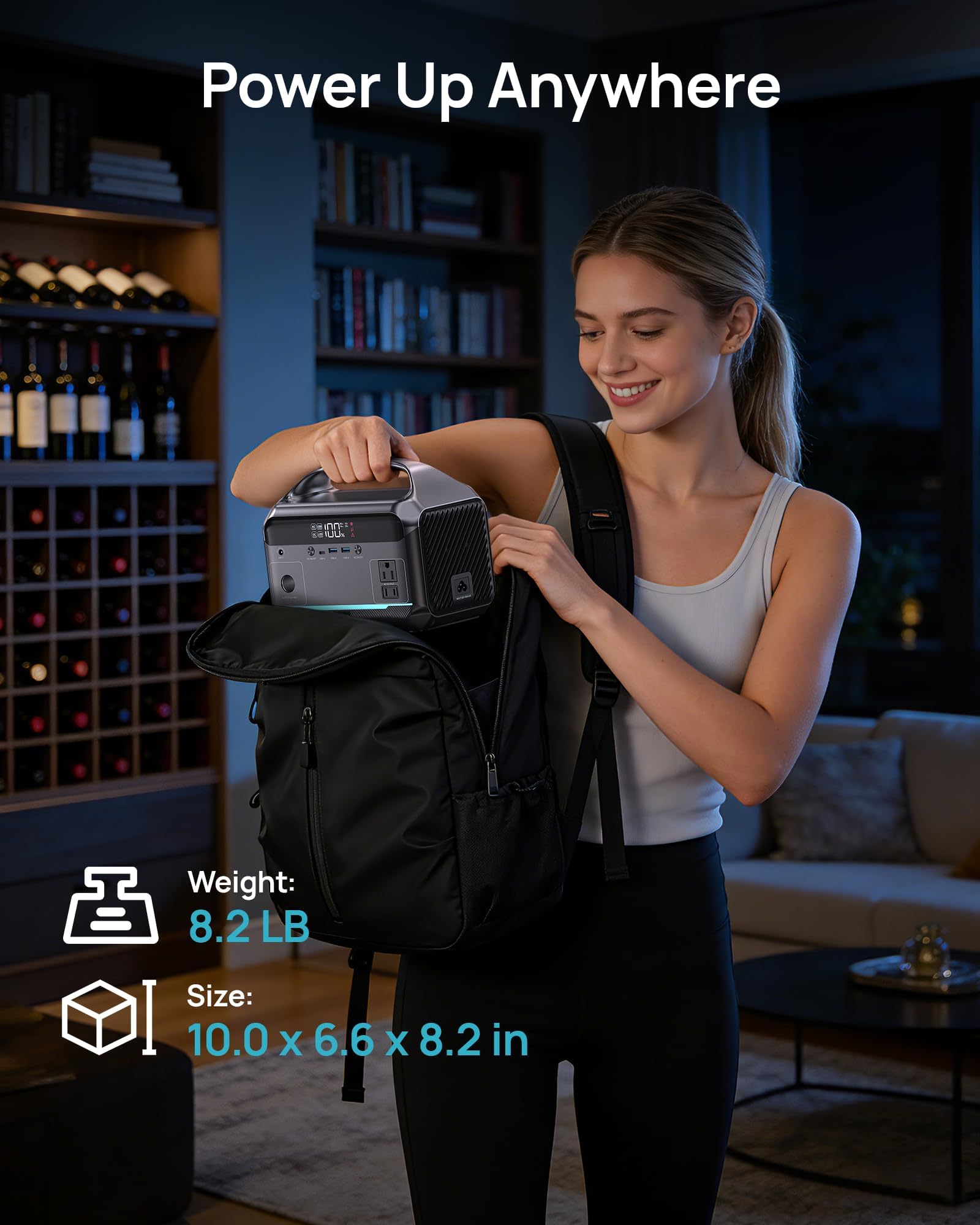 DaranEner junto a manos humanas para visualizar tamaño compacto y portabilidad