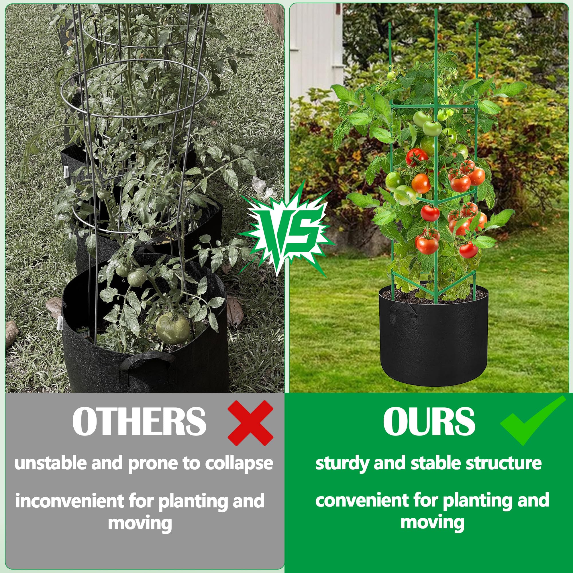 DECOHS bolsa de fieltro con asas que facilita mover plantas y mejora drenaje