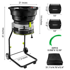 DEKOPRO bolsa colectora con mulch compactado, recoge residuos para compostaje fácilmente