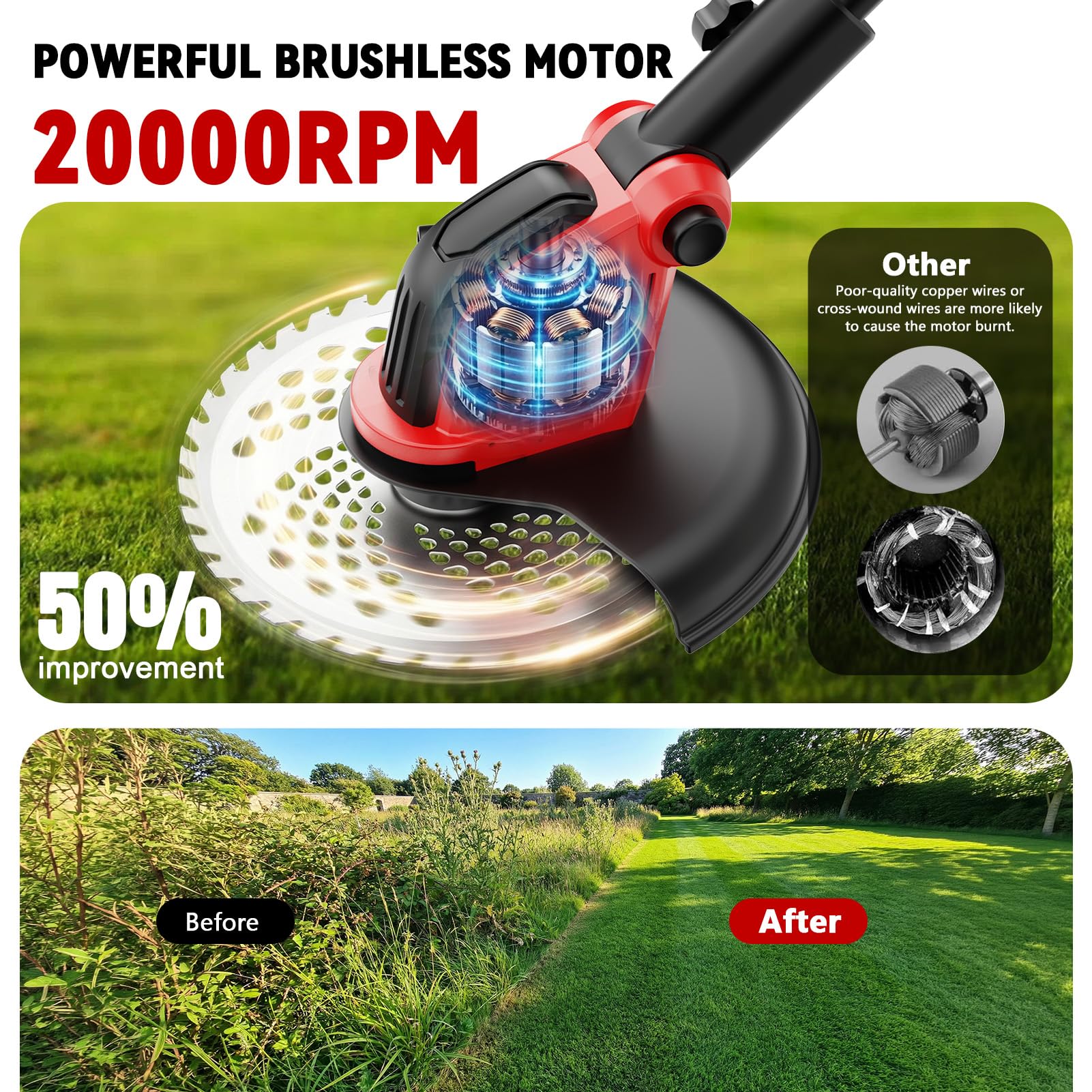denqir detalle del motor brushless con alto rendimiento y mayor vida útil