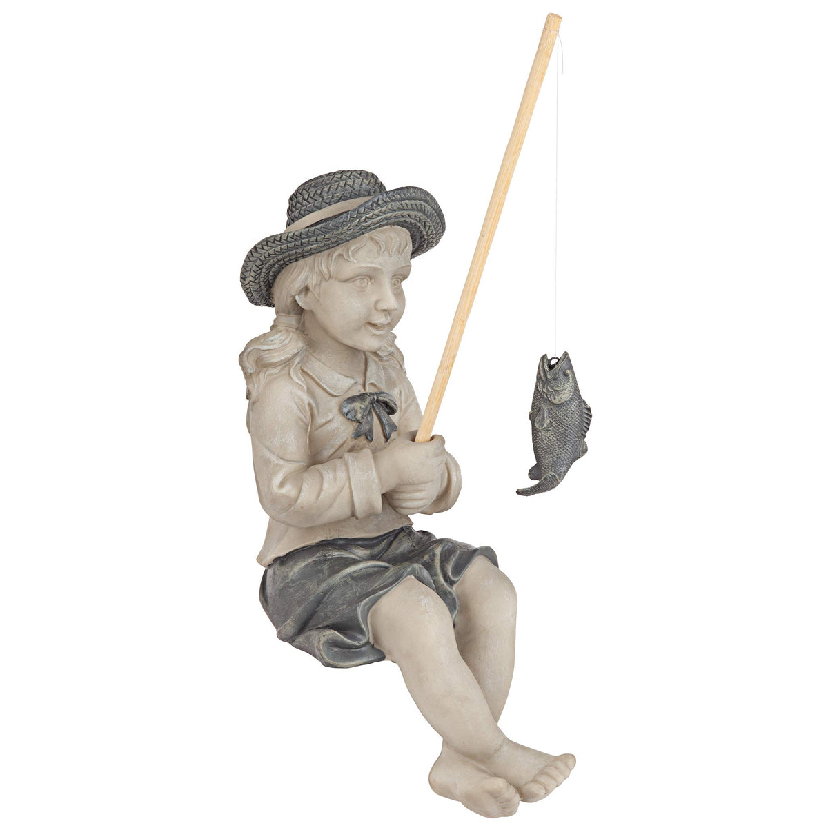 Design Toscano estatua frontal mostrando la figura victoriana como detalle decorativo