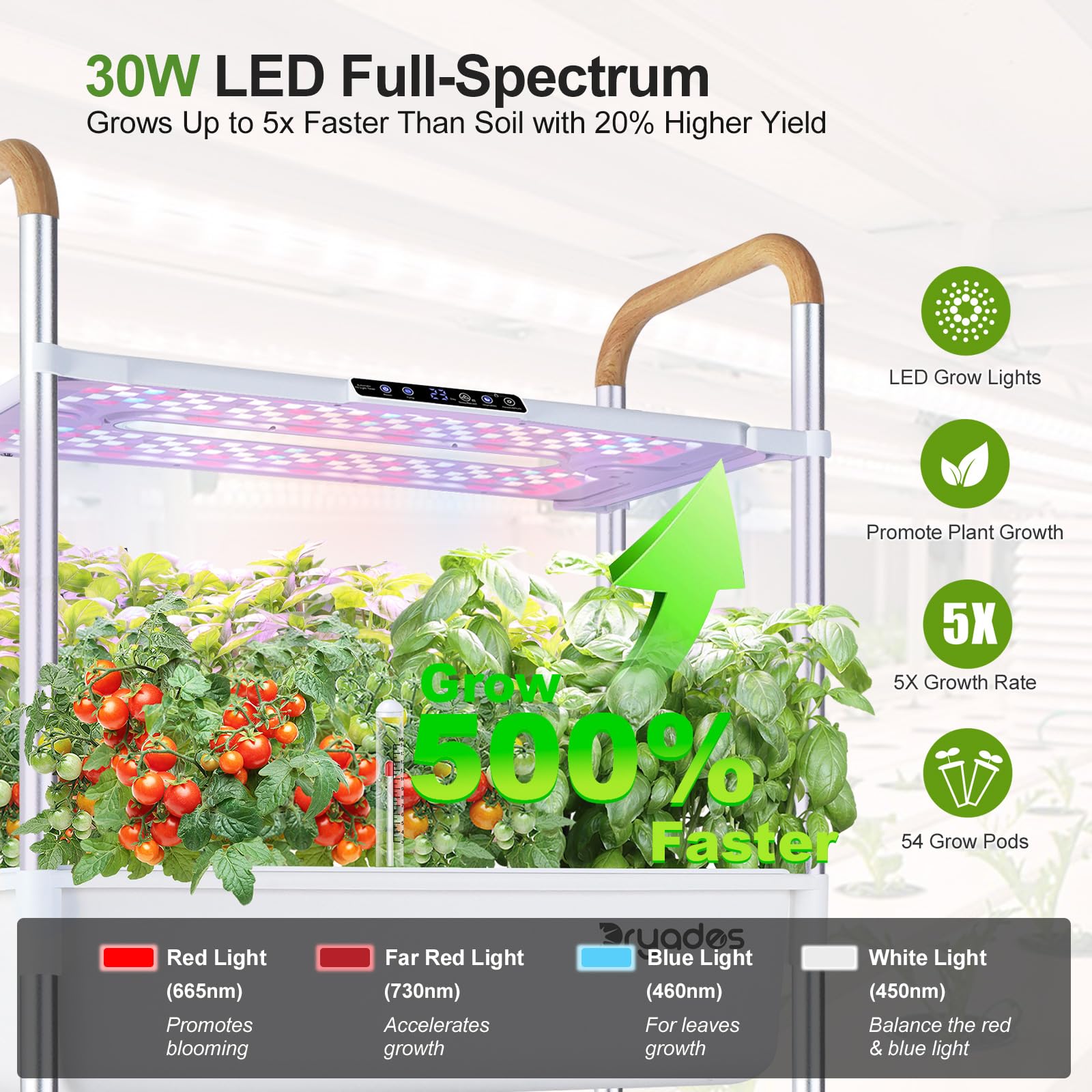 DRYADES primer plano de los 54 pods, permite múltiples variedades