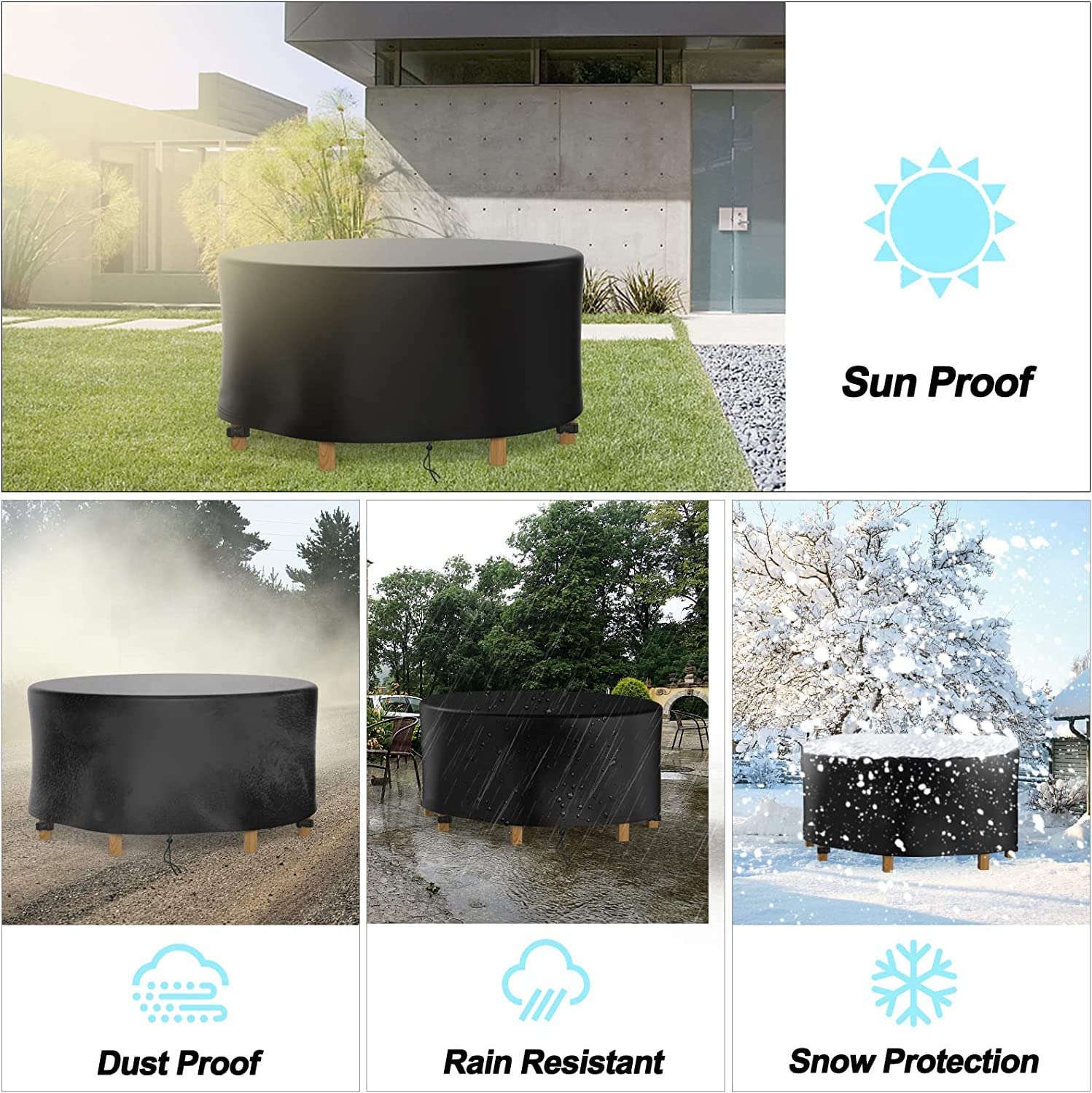 DUDSOEHO funda en contexto exterior con lluvia ligera, protección fiable