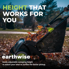 Earthwise bolsa colectora 2.6 bushels lista para vaciar sin ensuciar