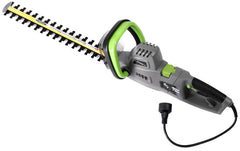 Earthwise CVP41810 cabezal cortasetos girado mostrando ángulo de corte ajustable