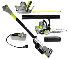 Earthwise CVP41810 vista frontal del equipo 4 en 1 mostrando versatilidad