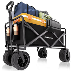 EchoSmile vista frontal del carrito plegable mostrando su capacidad y estructura resistente