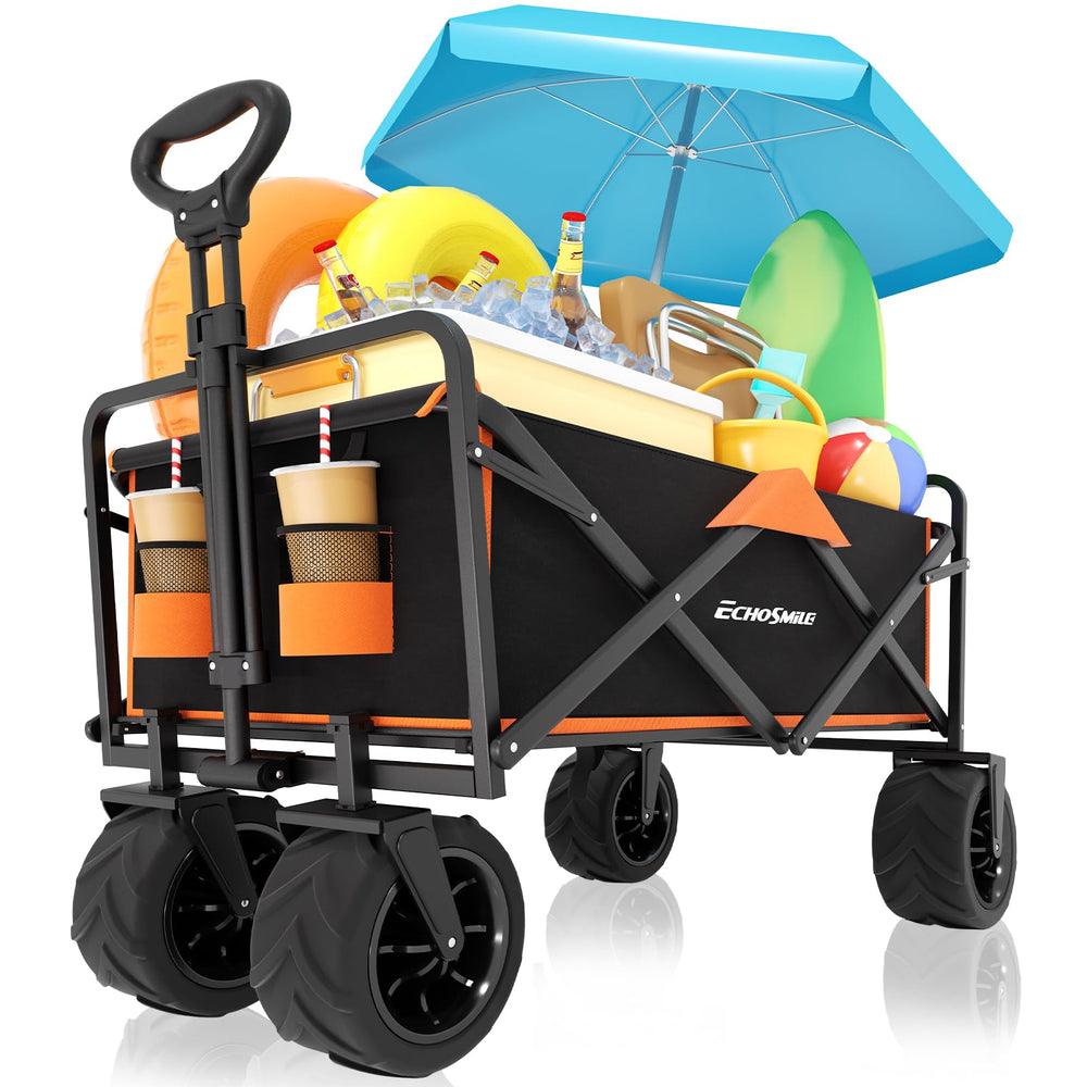 EchoSmile vista frontal del carrito resistente, poco espacio y carga fácil