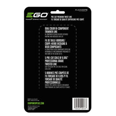 EGO Power+ primer plano del hilo twist .095 mostrando textura resistente y corte limpio