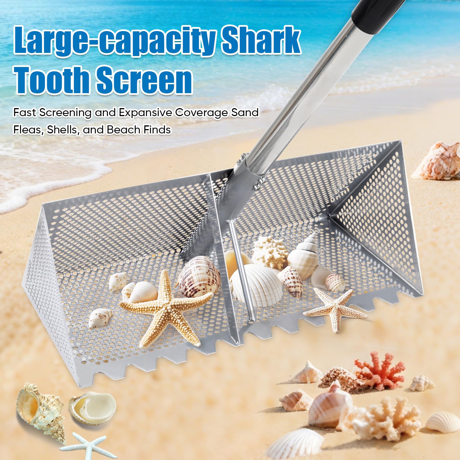 EOMEOH detalle de cabeza shark tooth para cribado rápido y efectivo