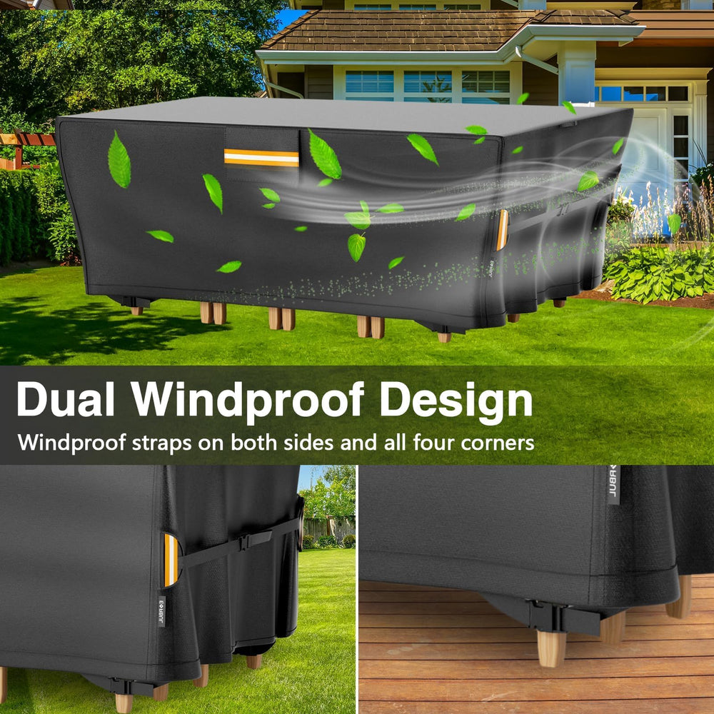 EVRBUL funda colocada en patio protegiendo conjunto de exterior