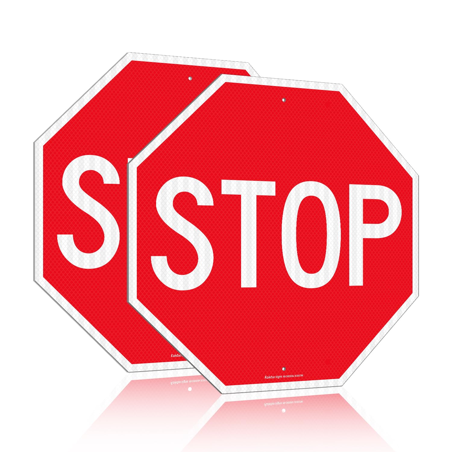 Faittoo señal STOP frontal con alto contraste visible desde lejos