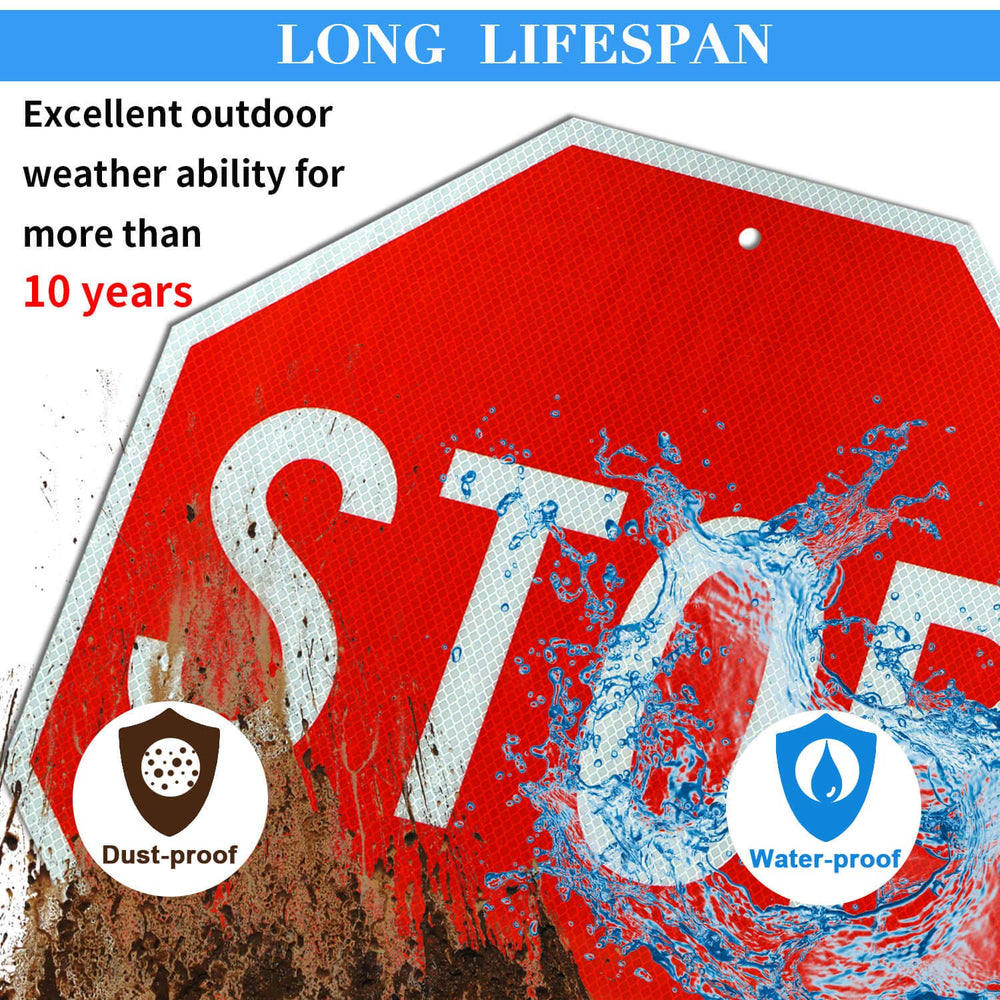 Faittoo Stop Signs exhibe el grosor de aluminio resistente contra corrosión