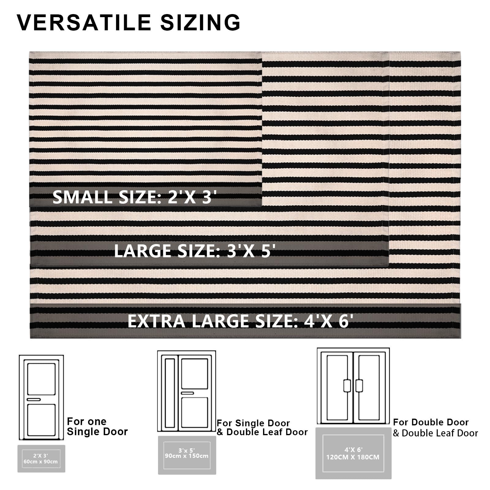 Fallovea comparación tamaño 3x5 ideal para puertas dobles