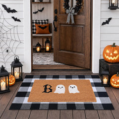 Fallovea felpudo Boo Ghost frontal mostrando bienvenida y durabilidad