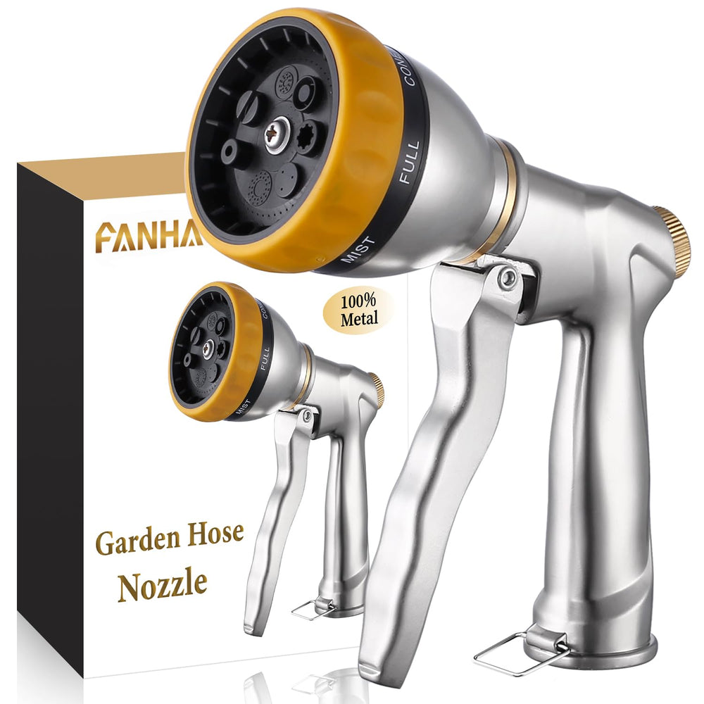FANHAO boquilla metálica frontal mostrando robustez y diseño duradero