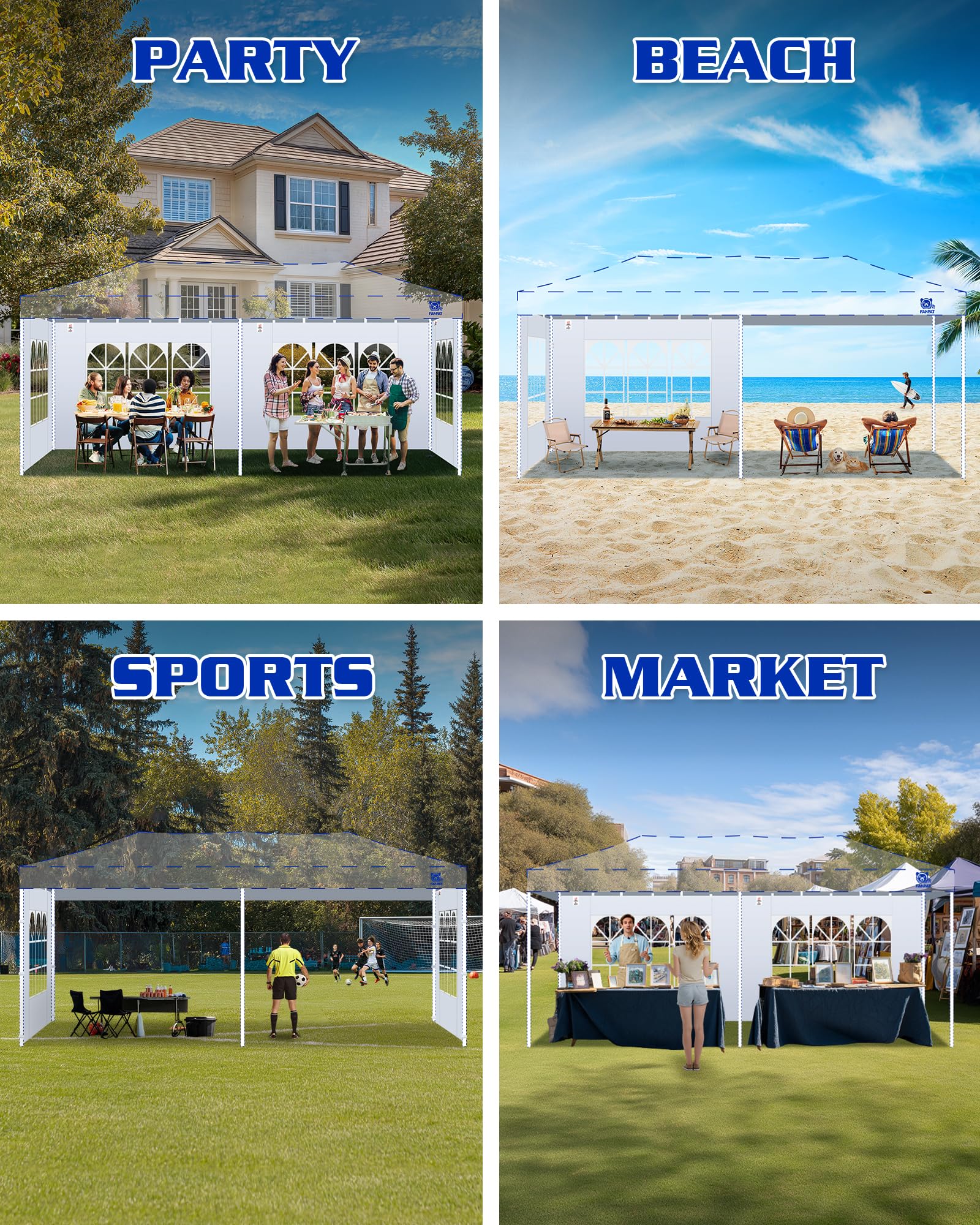 FANPAT carpa equipada en boda aporta aspecto profesional y elegante