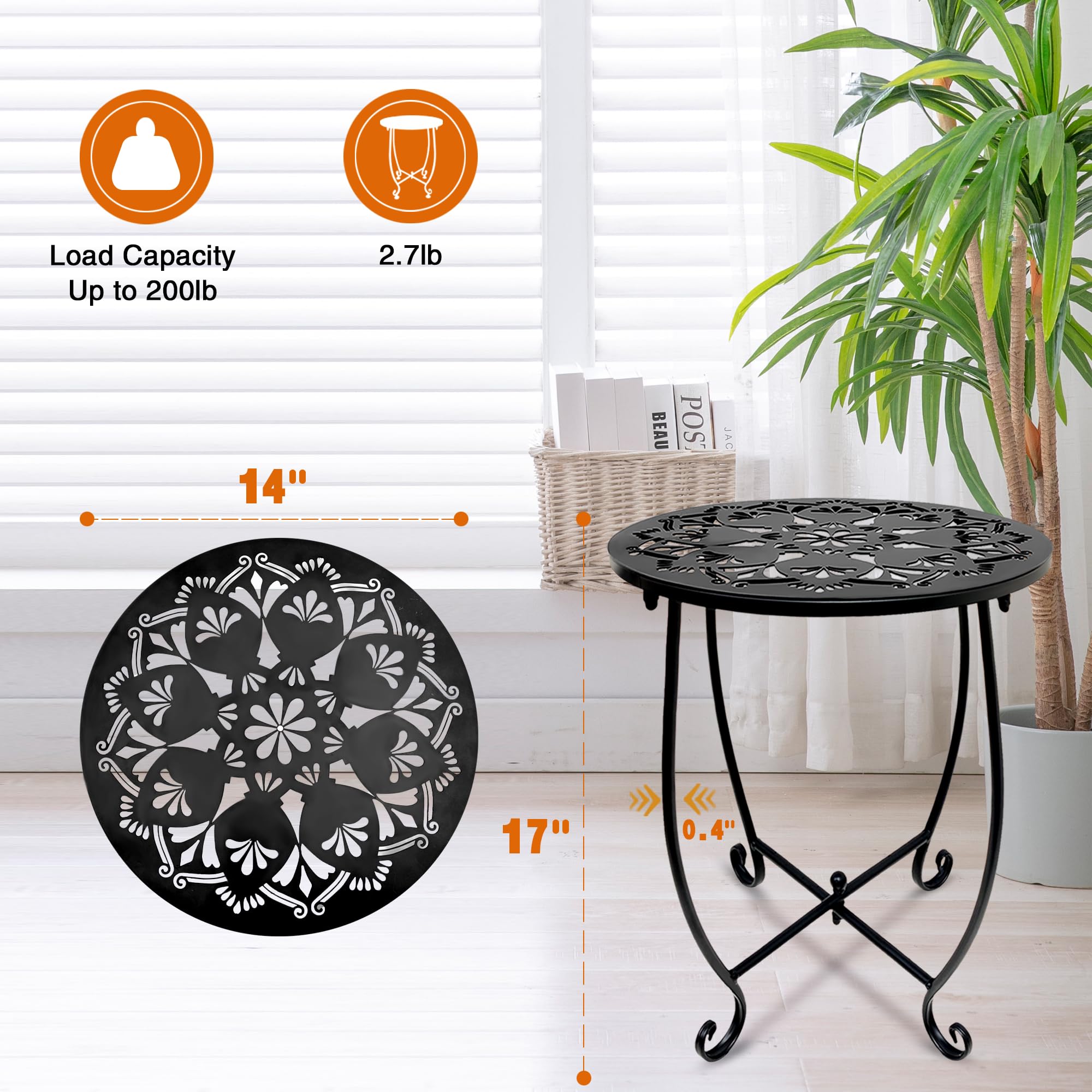 Fashion&cool mesa con maceta como soporte decorativo y estable