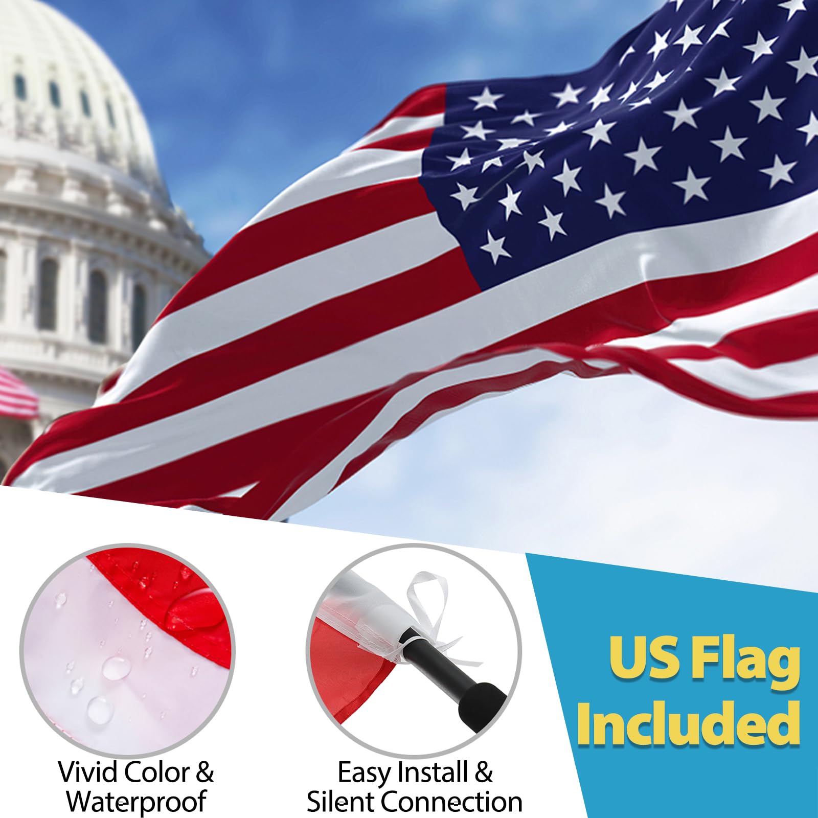 Feblomst bandera extendida 5 ft para mejor presencia en multitudes