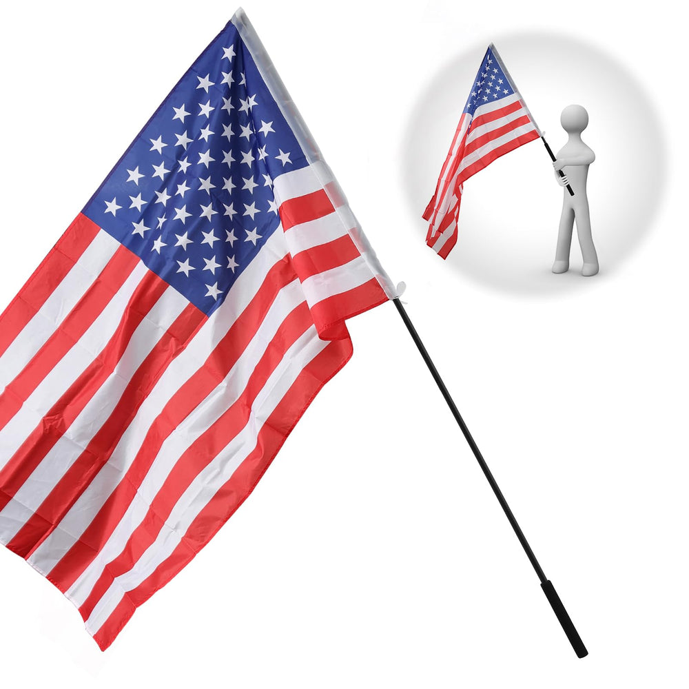 Feblomst vista frontal con bandera 3x5 y ventaja de visibilidad