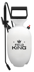 FIELD KING vista frontal del pulverizador mostrando tamaño y asa ergonómica