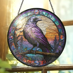 FLAGWIX vista frontal del suncatcher mostrando diseño gótico y colores brillantes
