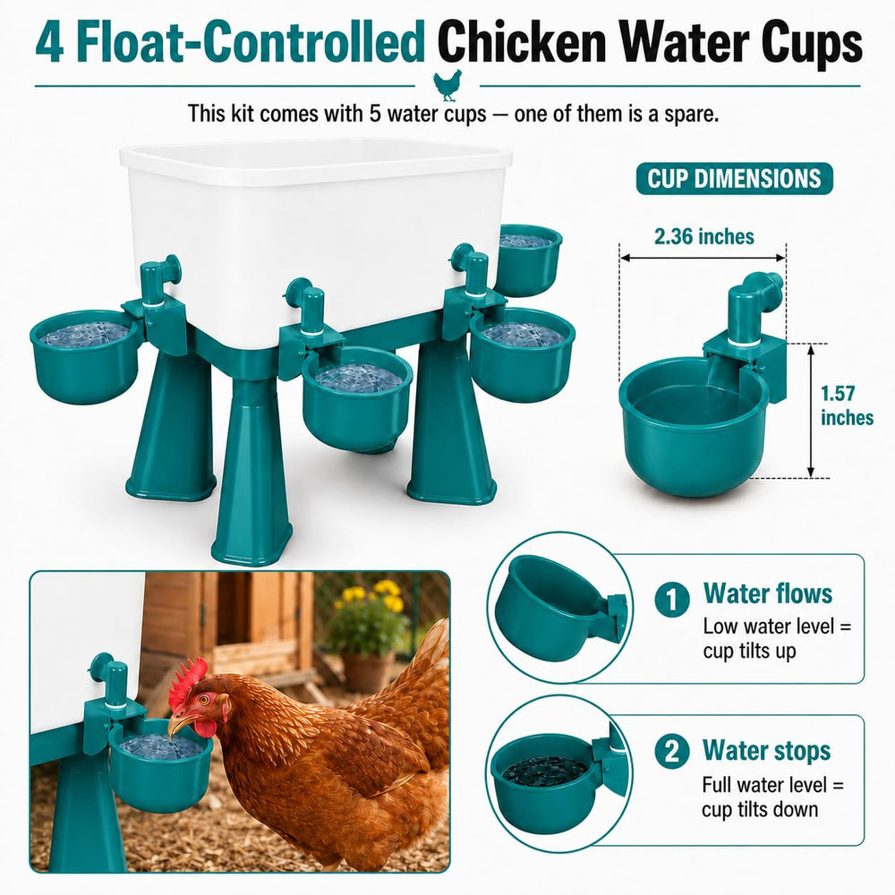 Flapiki base con 10 tazas que permite acceso simultáneo de aves