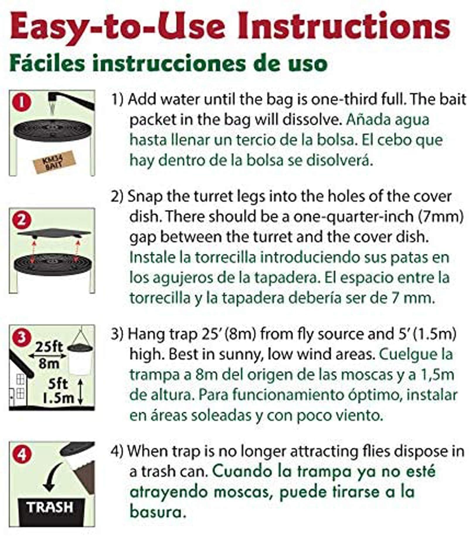 Flies Be Gone vista del interior pegajoso que retiene insectos eficazmente