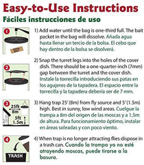Flies Be Gone vista del interior pegajoso que retiene insectos eficazmente