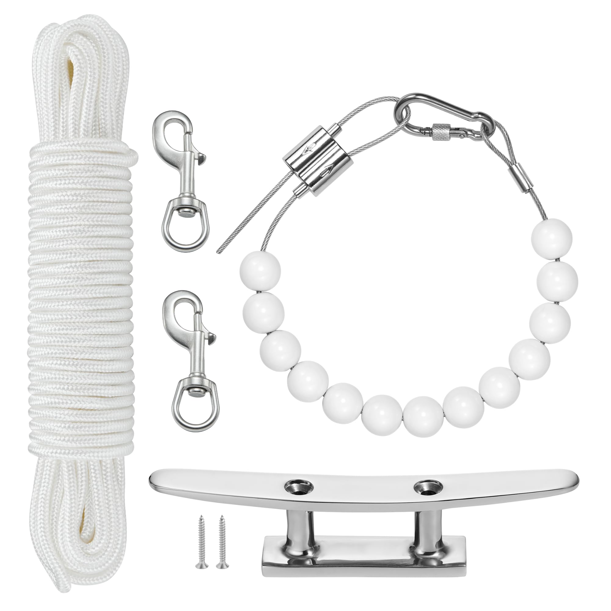 FUNNANS kit frontal con cuerda, ganchos y cleat mostrando el contenido y ventajas