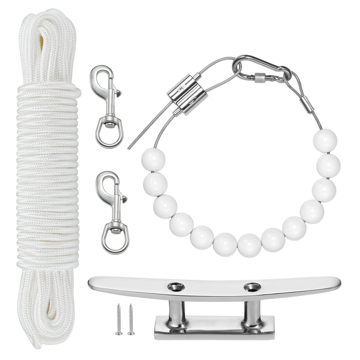 FUNNANS kit frontal con cuerda, ganchos y cleat mostrando el contenido y ventajas