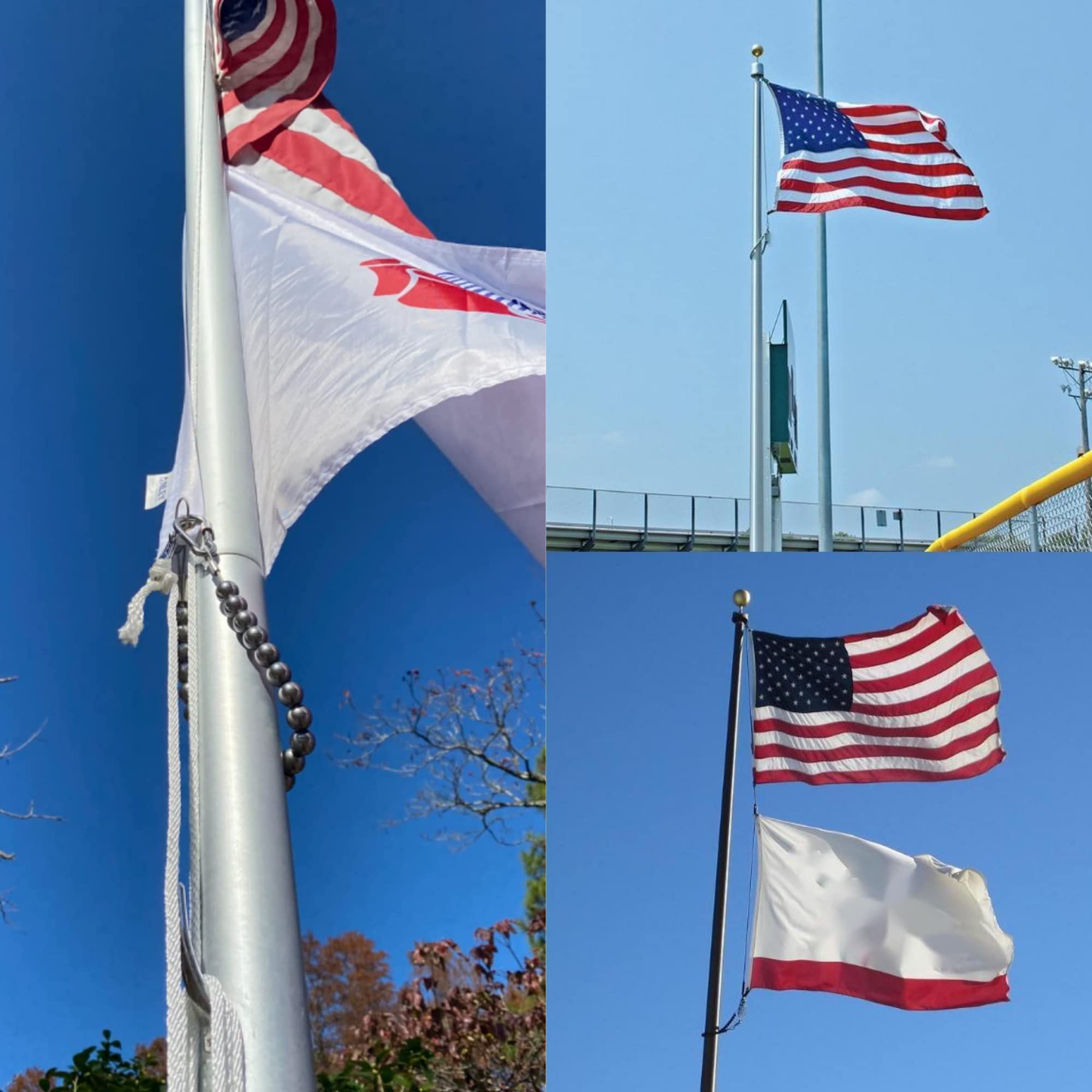 FUNNANS anilla en uso en mástil exterior ayuda a proteger bandera