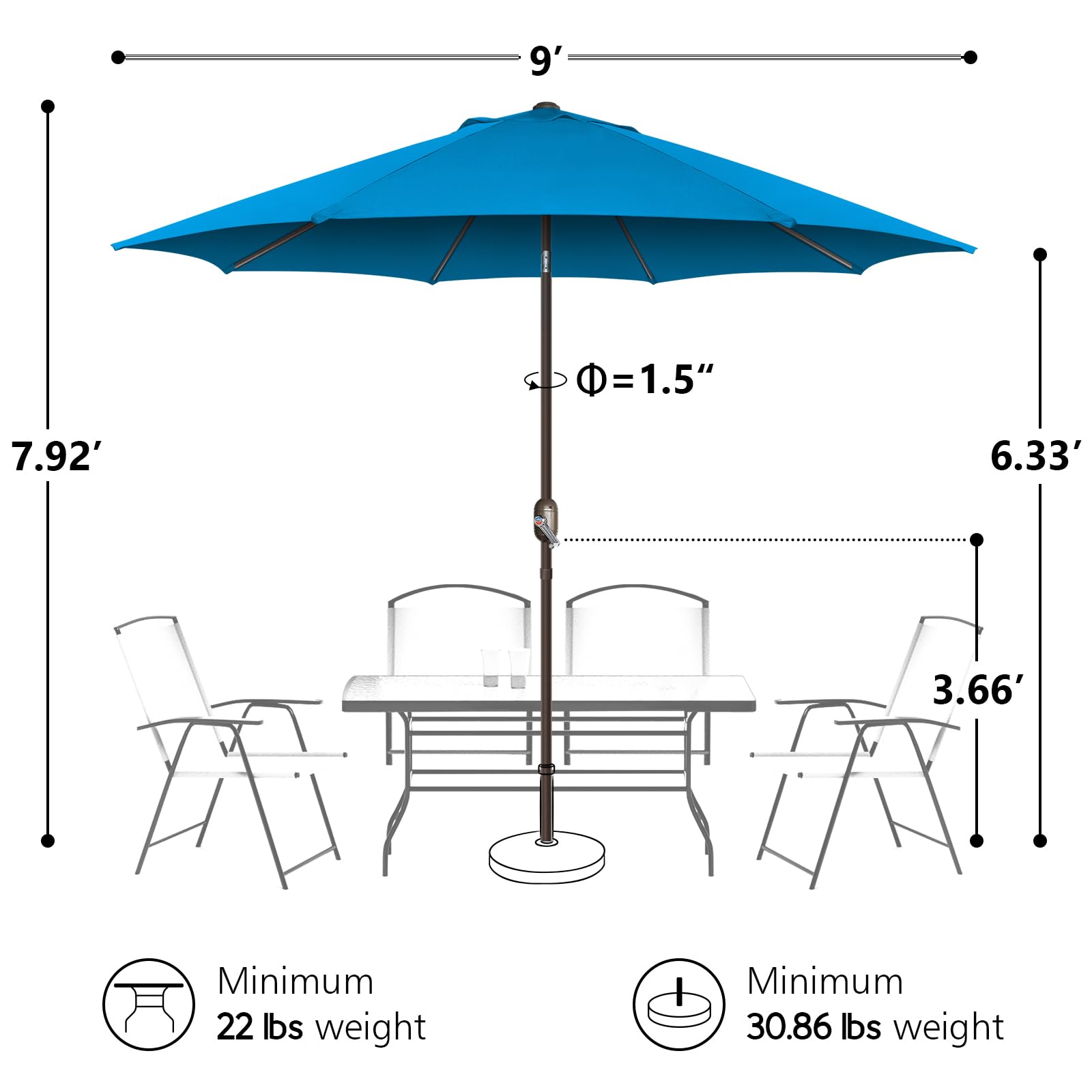 Funsite comparación con mesa para mostrar compatibilidad con 4–6 sillas