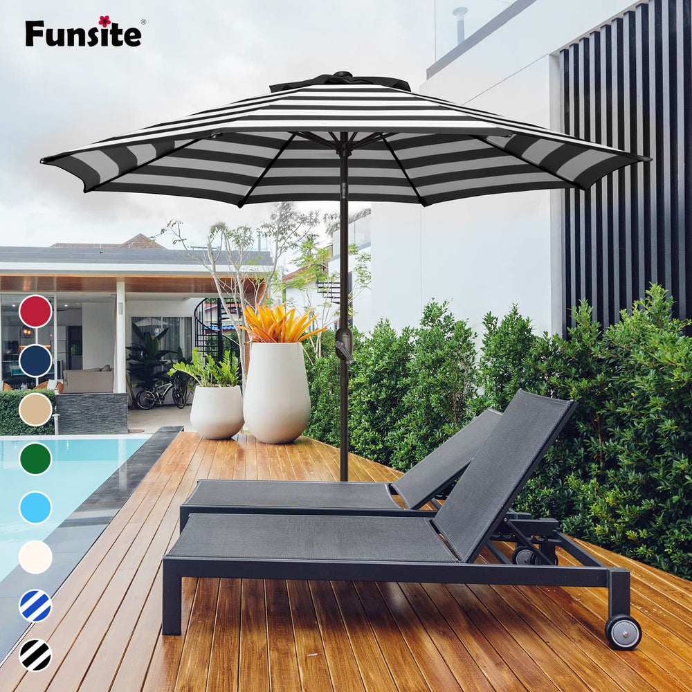 Funsite sombrilla en jardín añadiendo sombra y estilo al espacio