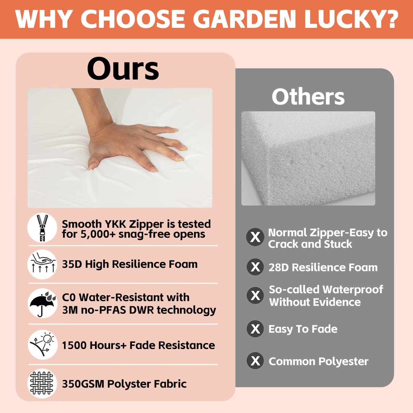 Garden lucky primer plano del tejido 350GSM que conserva color y tacto suave