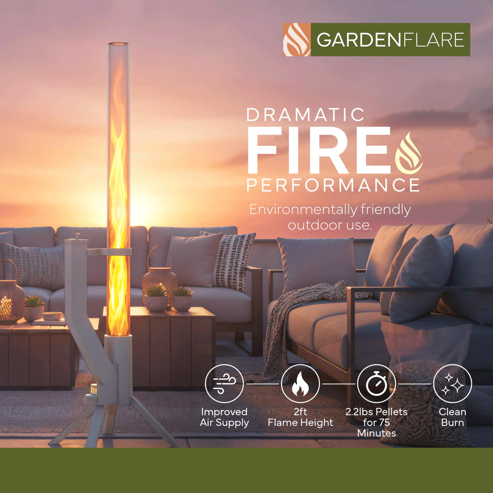 GARDENFLARE detalle de la tolva de pellets fácil de cargar